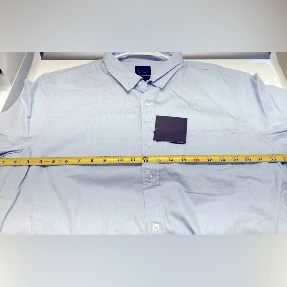 14th & Union Short Sleeve Button Down Shirt, X-Large, Light Blue - Picture 10 of 13